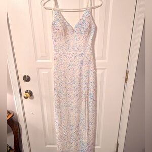 White/Iridescent Prom Dress